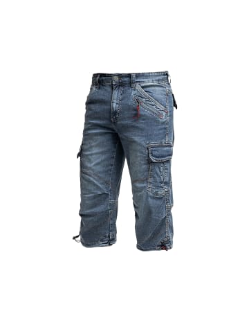 Timezone Shorts 3/4 Denim Pants loose Fit Mid Waist Jeansshorts in Blau