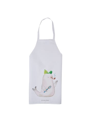 Mr. & Mrs. Panda Küchenschürze Robbe Sherlock ohne Spruch in Weiß