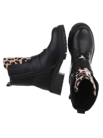 Ital-Design High Heel in Schwarz und Leo