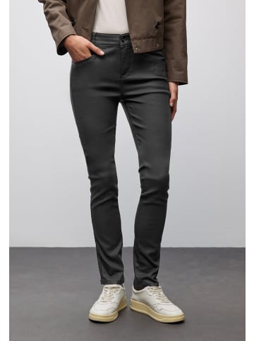 Street One Slim Fit Coated Hose in Schwarz