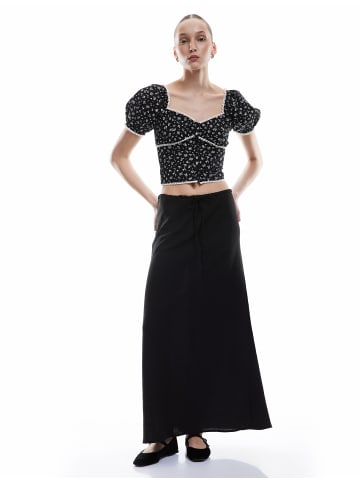 KOTON BLUSE SS in Schwarz Gemustert