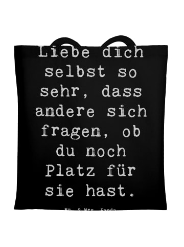 Mr. & Mrs. Panda Uni Tasche Spruch Selbstakzeptanz Liebe mit Spruch in Schwarz