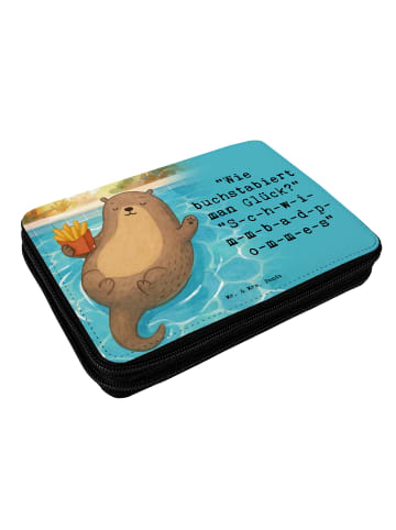 Mr. & Mrs. Panda Schreibmappe Otter Schwimmbad Pommes Design mit... in Weiß
