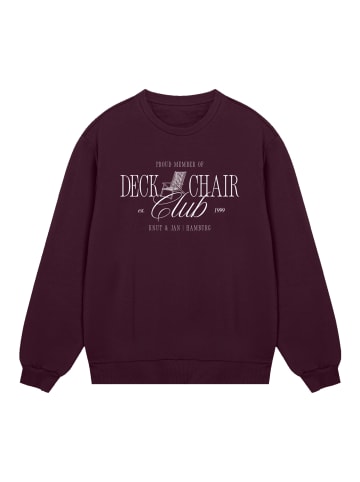 F4NT4STIC Sweatshirt Deck Chair Club Knut und Jan in maroon