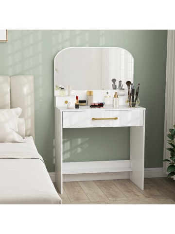 HOMCOM Schminktisch-80L x 40B x 135H cm-Weiß