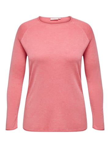 ONLY Carmakoma Dünner Strick Pullover Große Größen Curvy Plus Size Übergröße in Coral