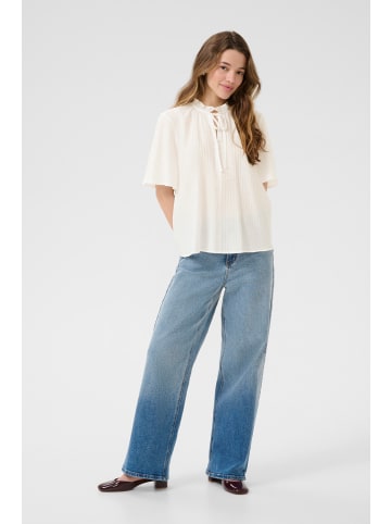 Kaffe Kurzarm-Bluse KAlianna Loose fit in Chalk