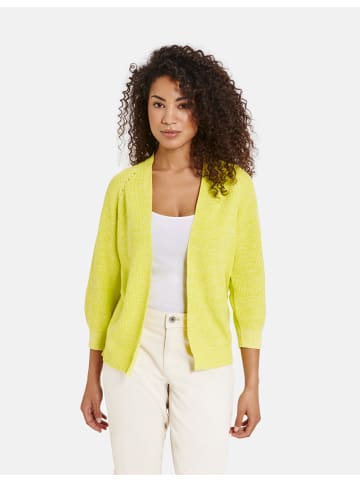 TAIFUN Jacke Strick in Vibrant Lime gemustert