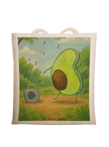 Mr. & Mrs. Panda Uni Tasche Avocado Tanzen Design ohne Spruch in Weiß