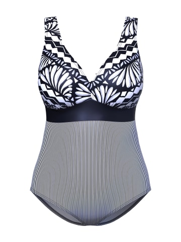 Ulla Popken Badeanzug in schwarz