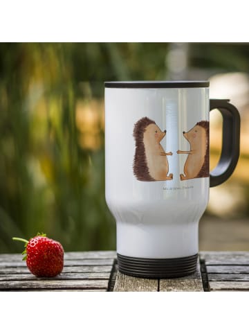 Mr. & Mrs. Panda Edelstahl-Isolierbecher Igel Liebe ohne Spruch in Weiß