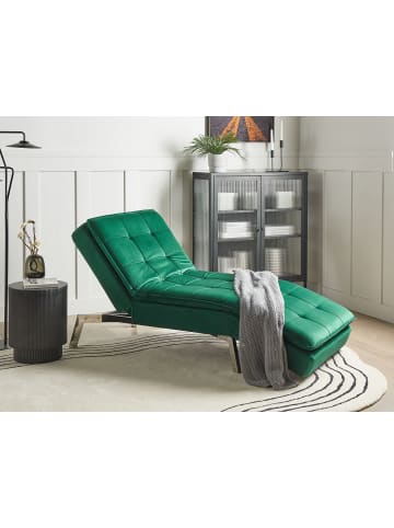 Beliani Chaiselongue LOIRET in Grün/Silber - (W) 179 x (H) 93 x (L) 76 cm symmetrisch