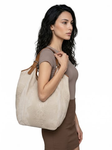 Samantha Look Shopper echt Leder in beige