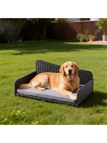 relaxdays Hundebett "XL" in Grau – (B)87 x (H)38 x (T)49 cm