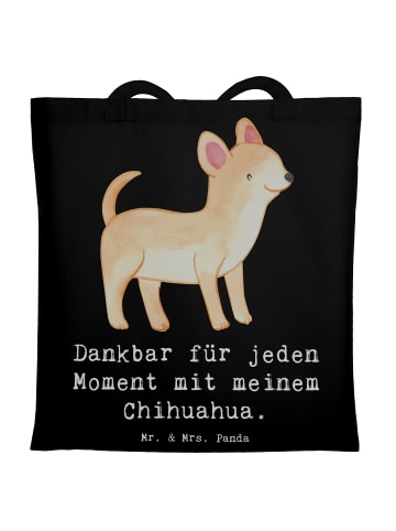 Mr. & Mrs. Panda Tote Bag Chihuahua Moment mit Spruch in Schwarz