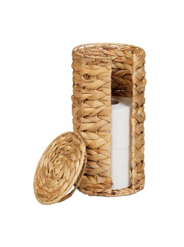 relaxdays Toilettenpapier Aufbewahrung in Natur - (H)34 x Ø 18 cm