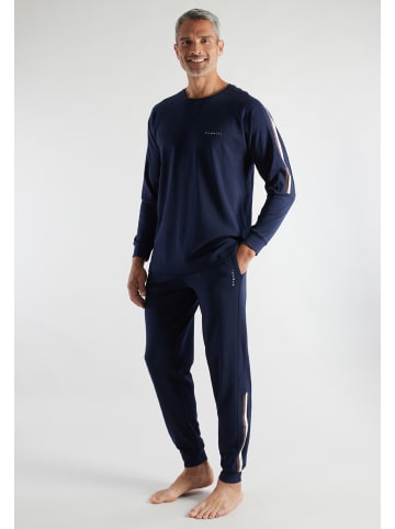 Bugatti Pyjama Messina in blau-dunkel-uni
