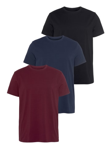 AJC T-Shirt in bordeaux, marine, schwarz