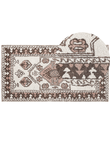 Beliani Kurzflor TOMARZA in Bunt/Braun/Rosa - (W) 80 x (H) 150 x (L) 150 cm