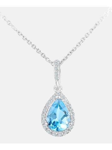 Diamant L'éternel Halskette mit Anhänger aus 375 Weißgold mit Diamant mit Topas