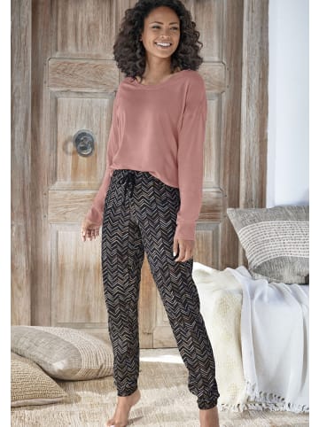 VIVANCE DREAMS Pyjama in aprikose-schwarz