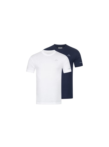 Kappa Kappa 2er Pack Herren-T-Shirt Basic mit Rundhals Ausschnitt in 1xNavy 1x Weiß
