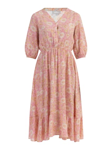 Usha Damen Midikleid in Rosa Mehrfarbig