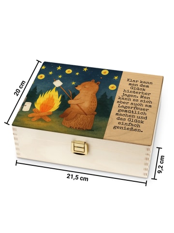 Mr. & Mrs. Panda Teebox Holz Bär & Marienkäfer Lagerfeuer Design... in Weiß