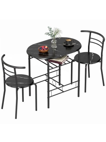 HOMCOM Essgruppe in Schwarz 80L x 52B x 76H cm