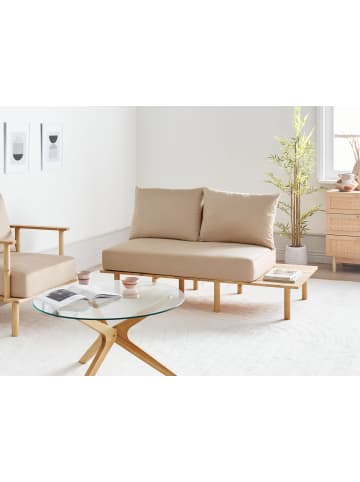 Beliani 2-Sitzer Sofa SALO in Beige/Braun - (W) 155 x (H) 74 x (L) 104 cm