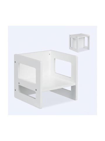 relaxdays Kindersitzhocker in Weiß - (B)30 x (H)30 x (T)30 cm