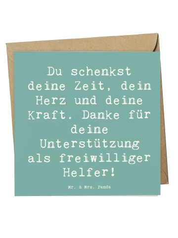 Mr. & Mrs. Panda Einladungskarte Spruch Freiwilliger Dank mit Sp... in Meeresbrise