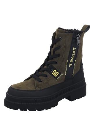 Bugatti Damenschnürrstiefel warm flach  in  Grün