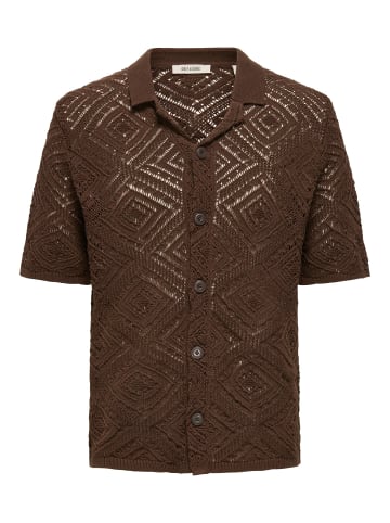 ONLY & SONS Strick-Shirt in Demitasse