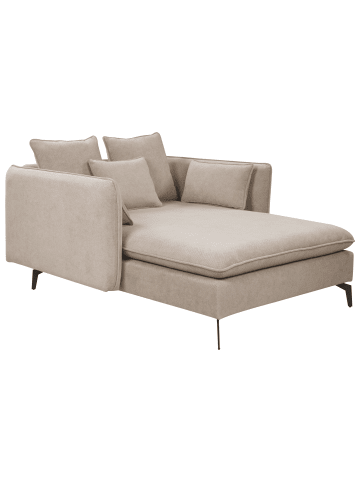 Beliani Chaiselongue CHARMES in Beige/Schwarz - (W) 124 x (H) 72 x (L) 159 cm