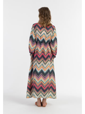 IZIA Damen Maxi Langarmkleid in Zickzack Druck