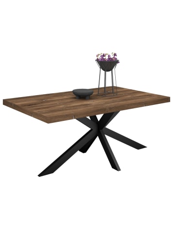 58 aufm Kessel ESSTISCH Elgin 2 175-275x80x100 Metall+Holzwerkstoff Schwarz/Zinneiche