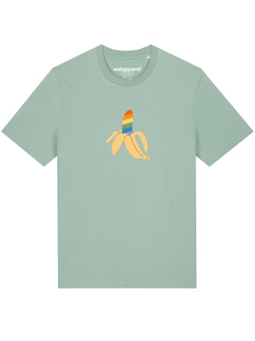 wat? Apparel T-Shirt Rainbow Banana in Aloe