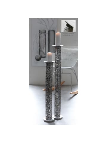 GILDE Kerzenleuchter Purley silberfarben - (H) 100cm