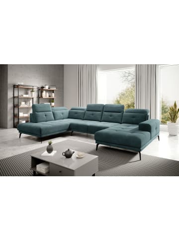 MF Design Brita Recamiere Links in Blau -  (L) 205 x (B) 350 x (H) 107 cm