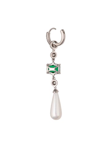 faina Women Dangle Earrings in Silver Green White