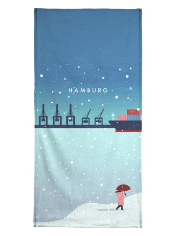Juniqe Handtuch "Hamburg Im Winter" in Blau