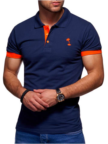 Style Division Poloshirt - SDLOSANG in Navy-Orange