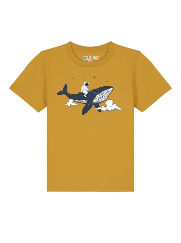 wat? Apparel T-Shirt Spacewhale in Ocker