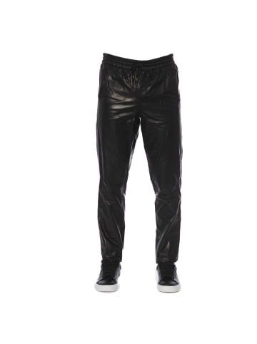 Trussardi Schwarz Lamm Leder Herren Hose