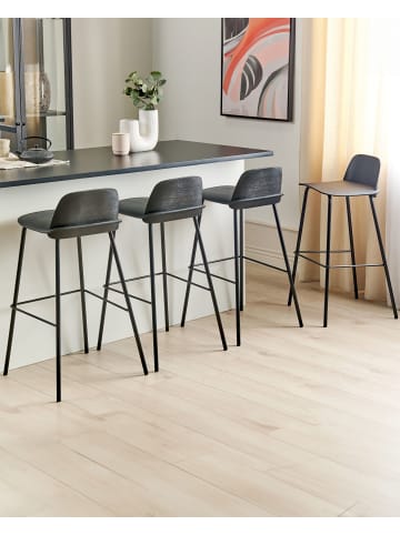Beliani 4-tlg Barhocker MORA in Schwarz
