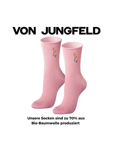 von Jungfeld Stickmotiv Blumen in Stick Rosa