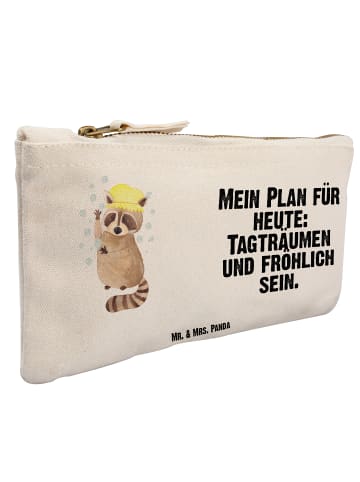 Mr. & Mrs. Panda Kulturbeutel Waschbär mit Spruch in Weiß