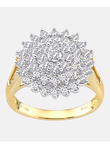 Diamant L'éternel Cluster-Ring aus 750 Gelbgold mit Diamant