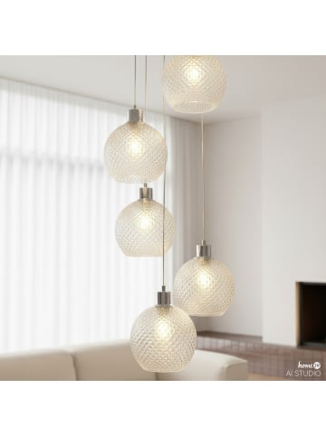 home24 Pendelleuchte NADE 5-flammig in Chrom